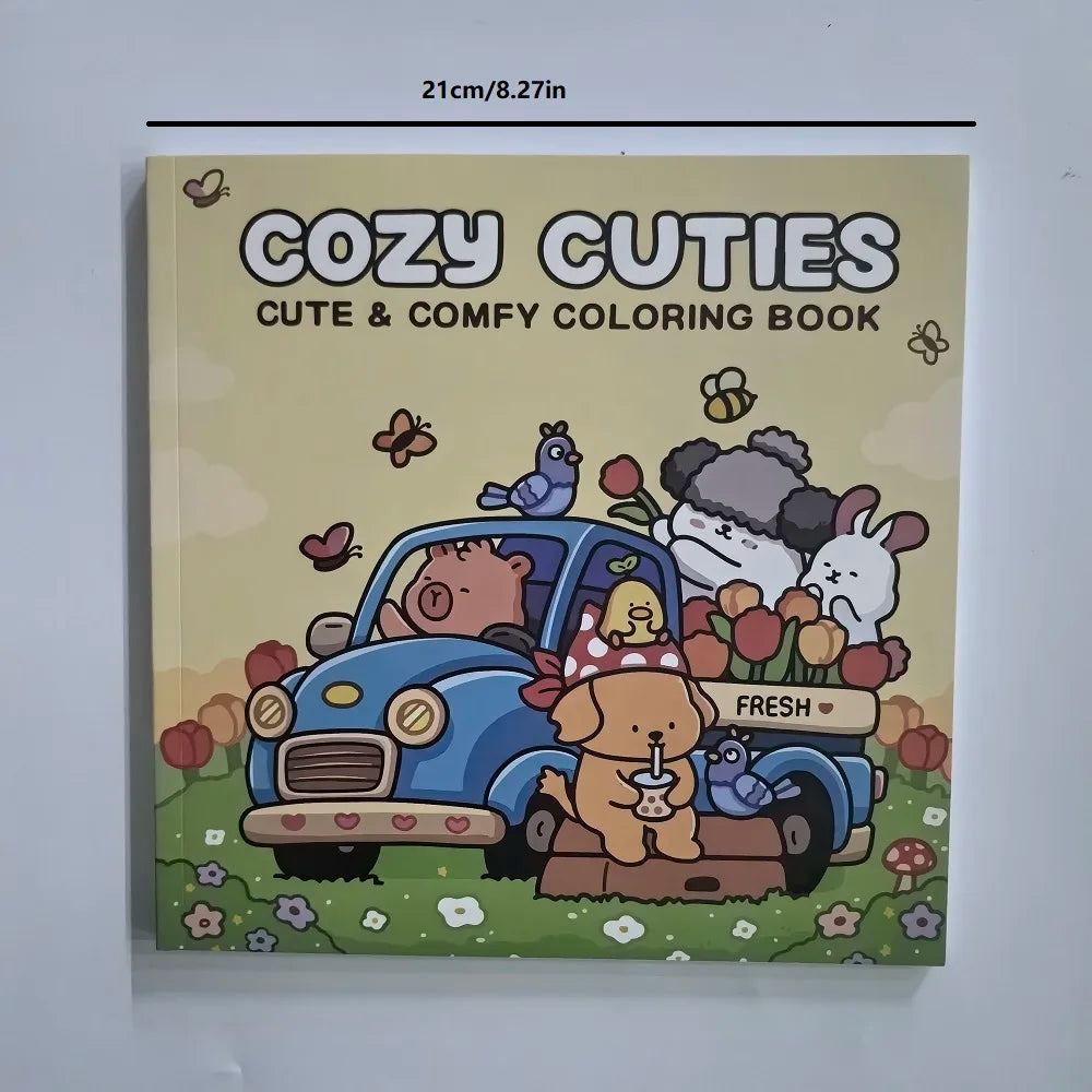 Cozy  Cuties Cute & Comfy Coloring Book For Adults Cute Drawing Book Perfect Gift for Party and Birthday