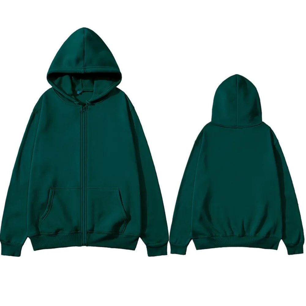 Casual Fashion Black Gray Blue Zip Hip Hop Sportswear Sweatshirt