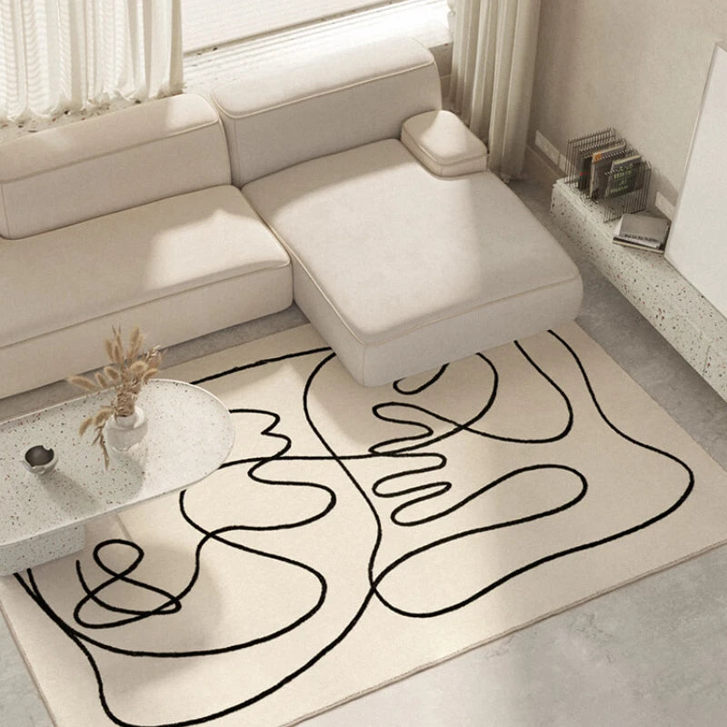 Nordic Style Living Room Decoration Carpet - Large Area Rug for Bedroom, Fluffy Soft Cloakroom Rug, Thickened Anti-skid Mat