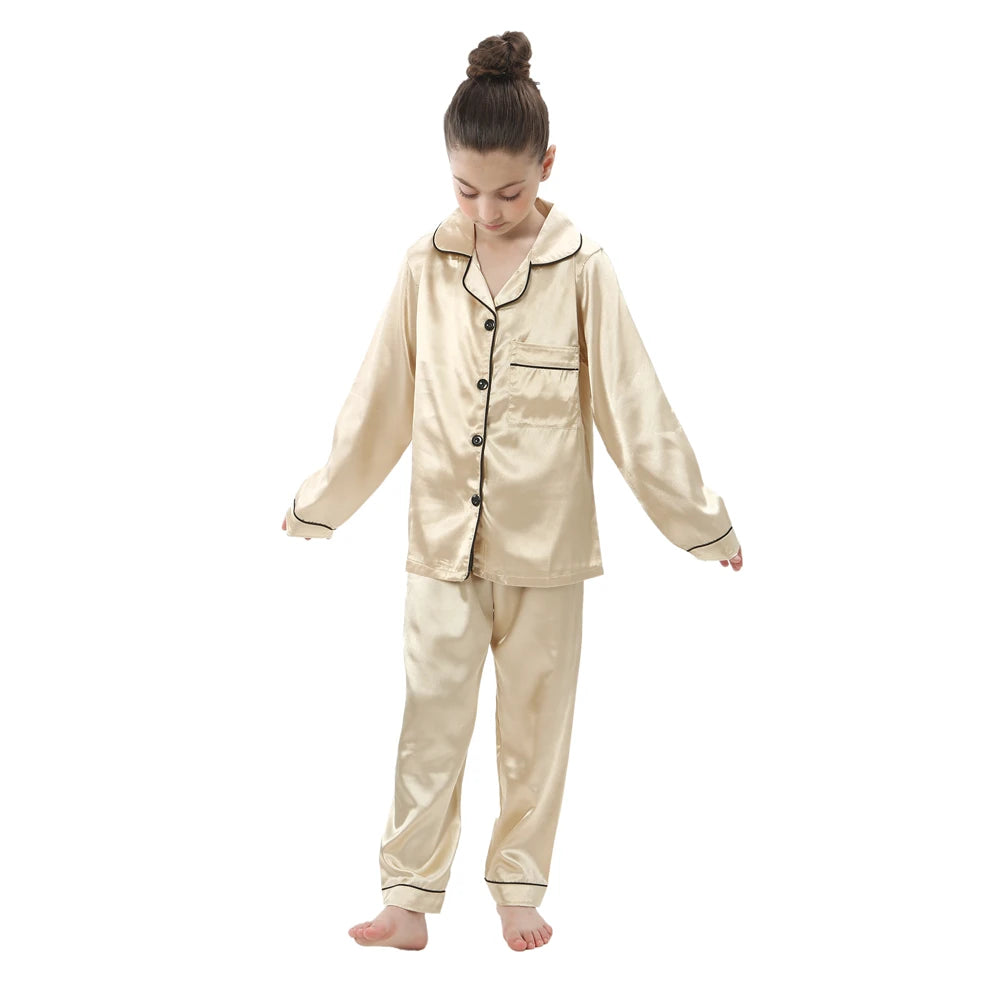 Kids Loungewear - Children Sleepwear | Home Clothing for Kids | Pajama Set for Girls in Silk Satin | Baby Nightgowns
