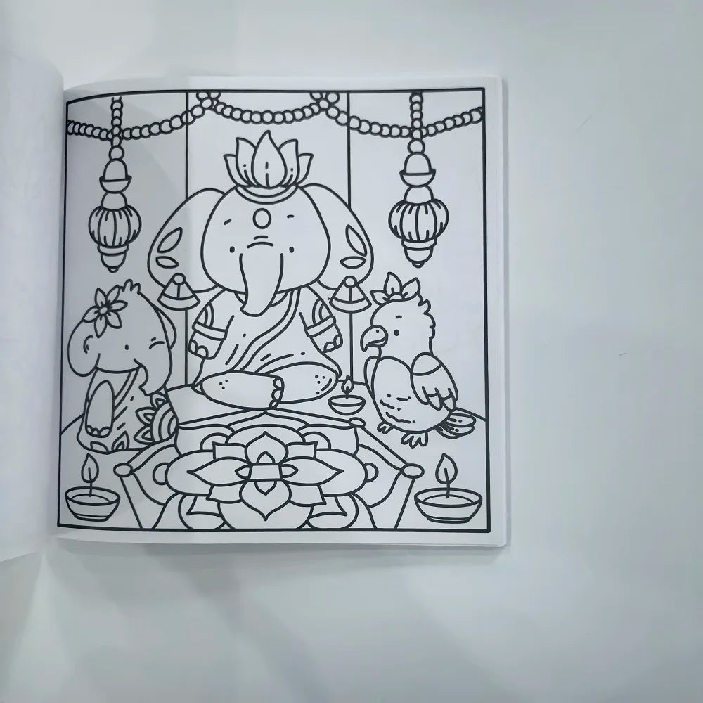 Cozy Escapes Cute & Cozy Coloring Book for Stress Relief Art Drawing Book Perfect Gift for Party and Birthday