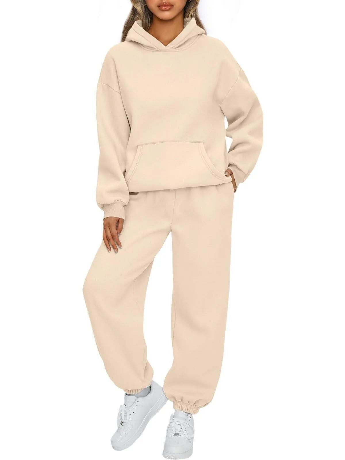 Women's Casual Hooded Sweatshirt and Sportswear Pants Set Long Sleeve Long Pants Autumn Season Fashion Ladies Outfit