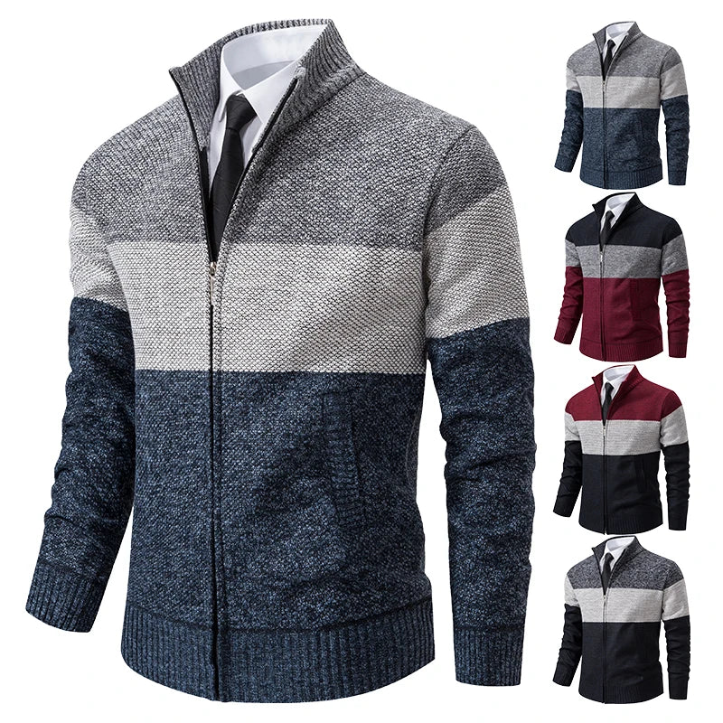 Men's Autumn and Winter New Stand-up Cardigan Sweater Trend Sweater Coat