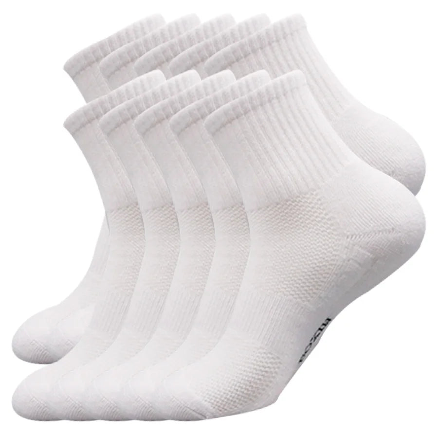 10 Pairs Men's Athletic Socks Set - Cool Comfortable Short Warm Solid Color for Running Gym Hiking - Dropshipping
