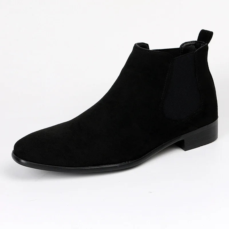 Big Size 40-50 Brown Men Chelsea Boots High Quality Suede Leather Boots Man Comfort Flat Slip-On Men's Ankle Boots