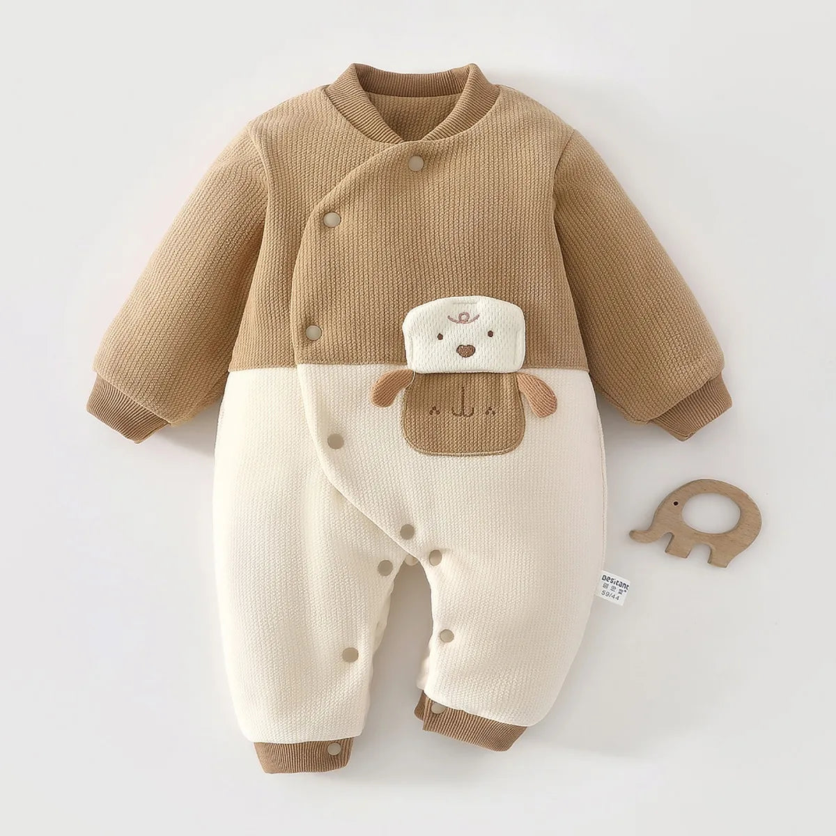 0-18M Baby Jumpsuit Clip Cotton Thick Autumn and Winter Clothes Newborn Warm Pajamas Baby A-level Clothes Crawling Clothes