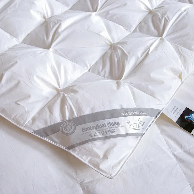Temperature controlled down quilt,