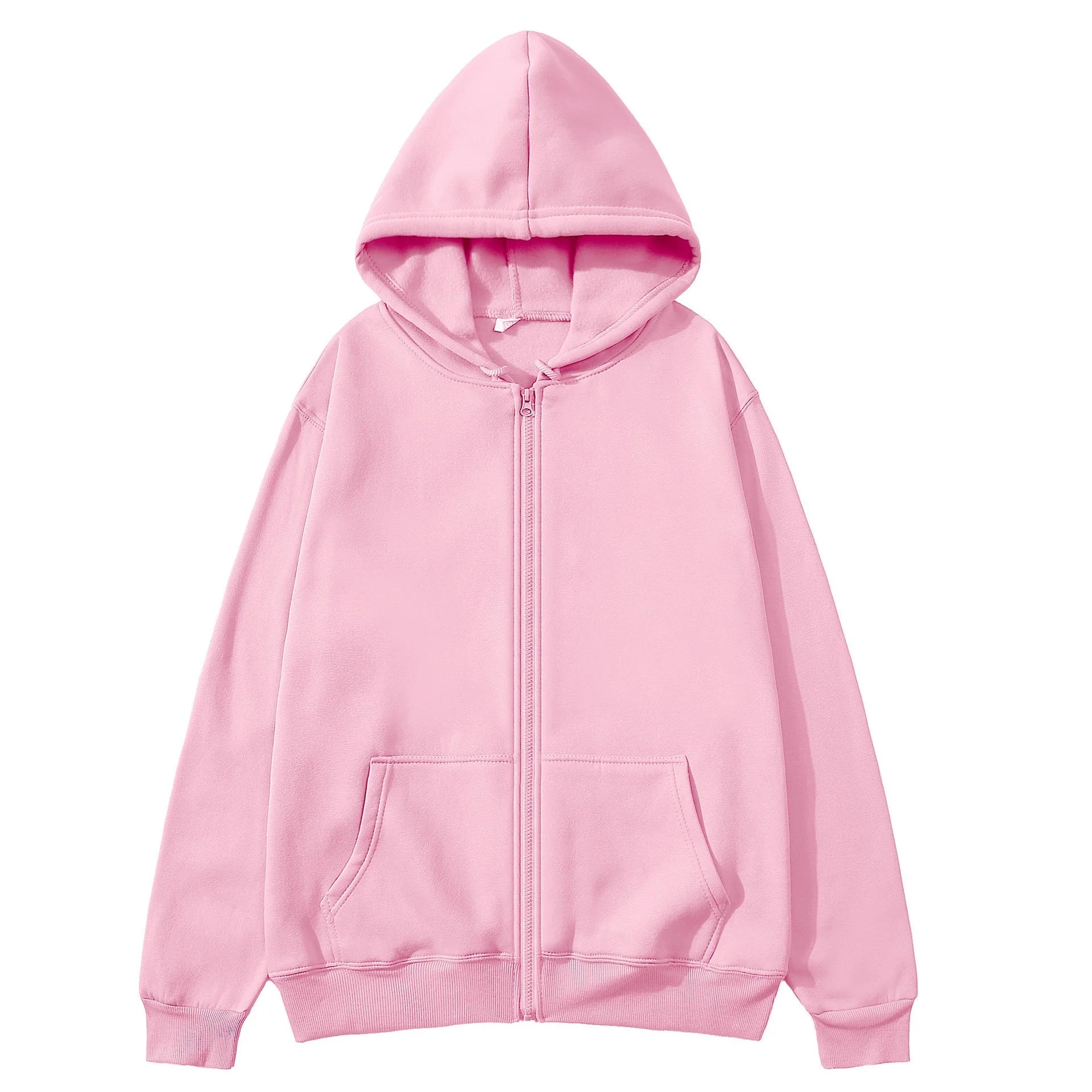 2025 unisex zipper sweatshirt cardigan hooded sweatshirt solid color sportswear top for autumn and winter