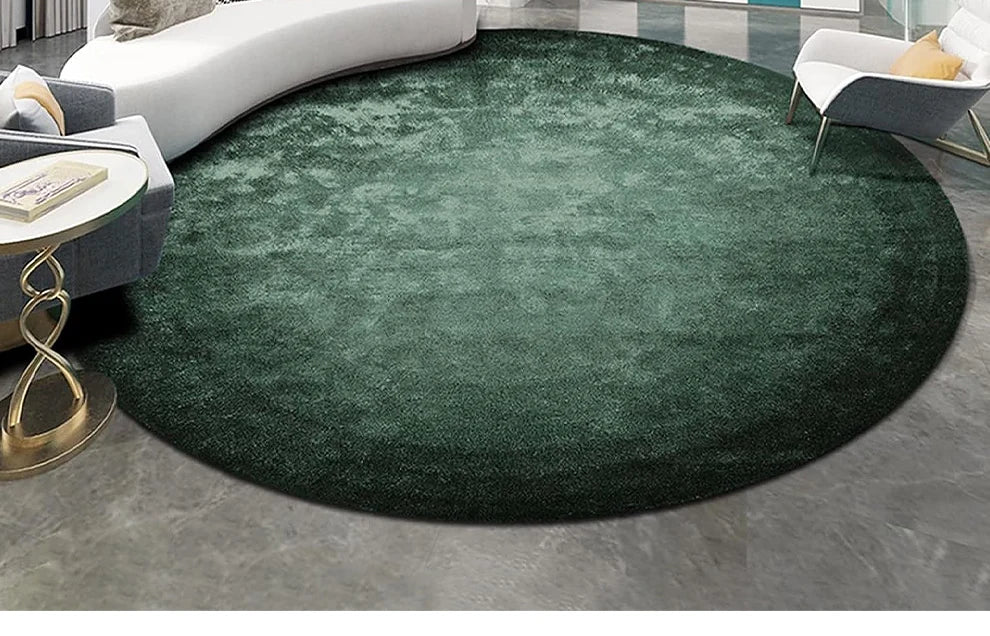 Modern Minimalist Carpets for Living Room Light Luxury Bedroom Decor Green Carpet Round Lounge Mat Home Fluffy Soft Plush Rug