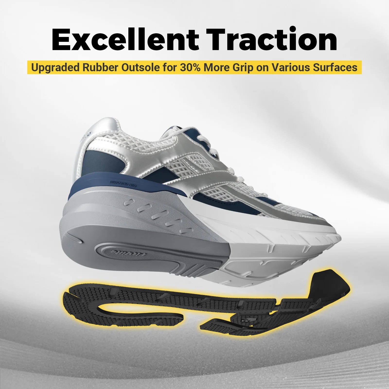 Fittington Men's Walking Shoes Extra Wide Comfort Sneakers Non Slip Trainers Man Shoes With Arch Support For Flat Feet Plantar