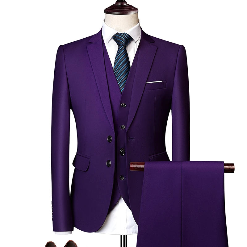 Mens Pink Three-piece Business