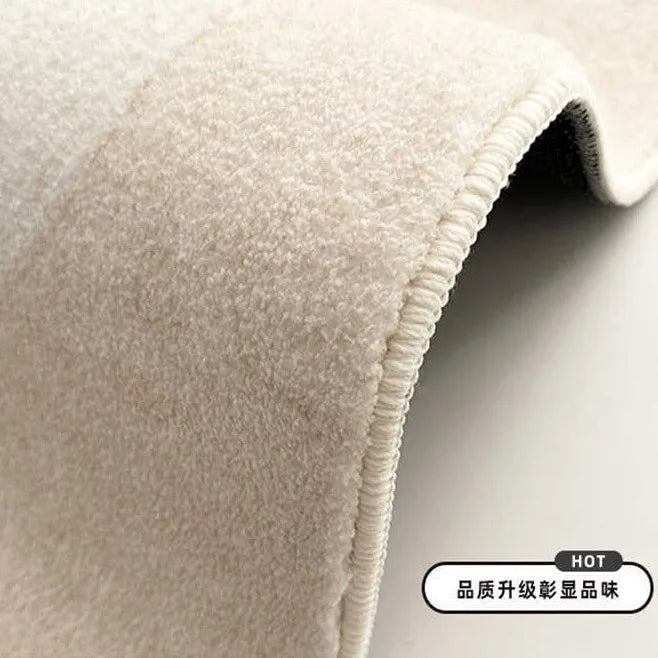 Soft Cream-Colored Thickened Non-Slip Carpet Plush Rug for Living Room Bedroom Home Sofa Coffee Table Anti-Cold Floor Mat