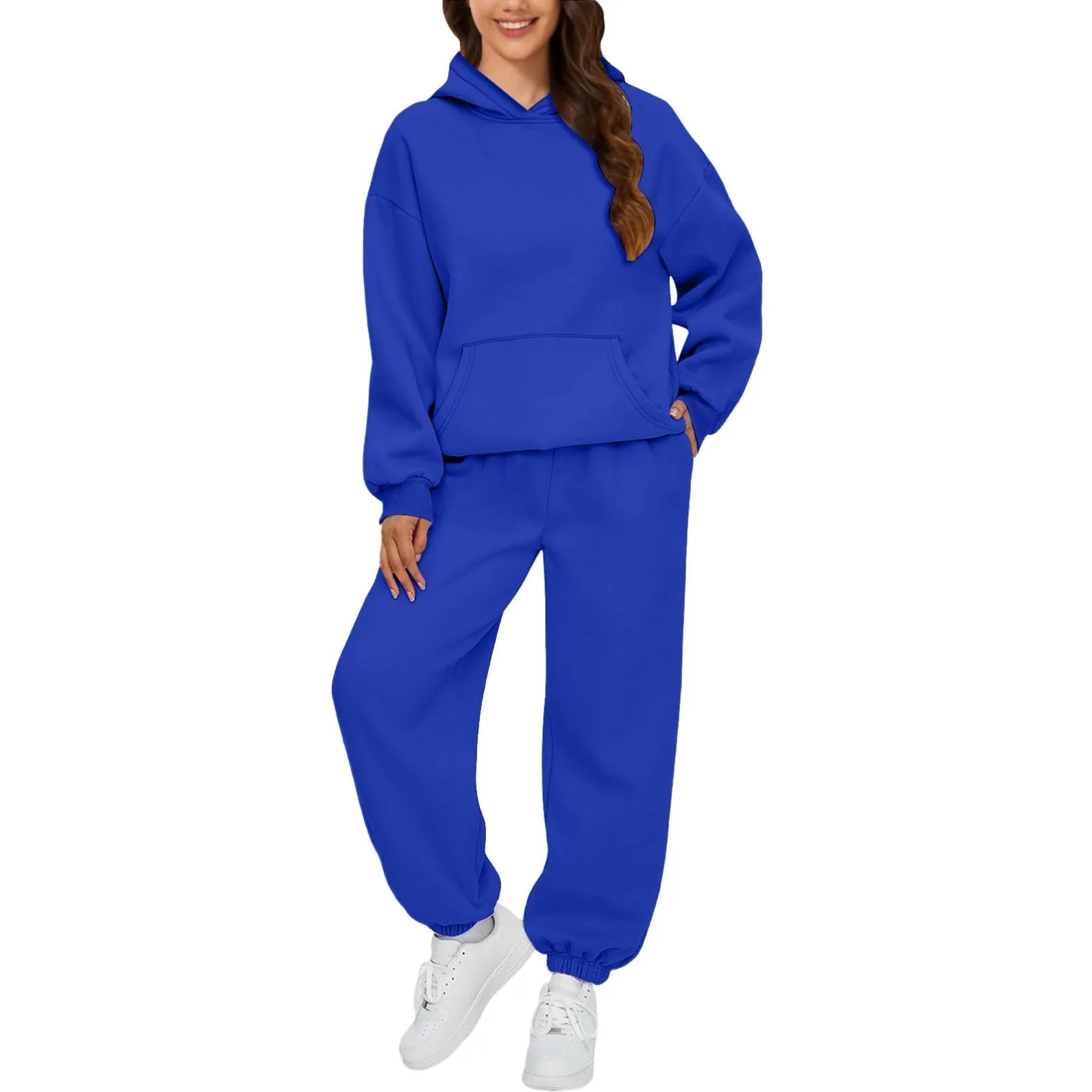 Women's Casual Hooded Sweatshirt and Sportswear Pants Set Long Sleeve Long Pants Autumn Season Fashion Ladies Outfit