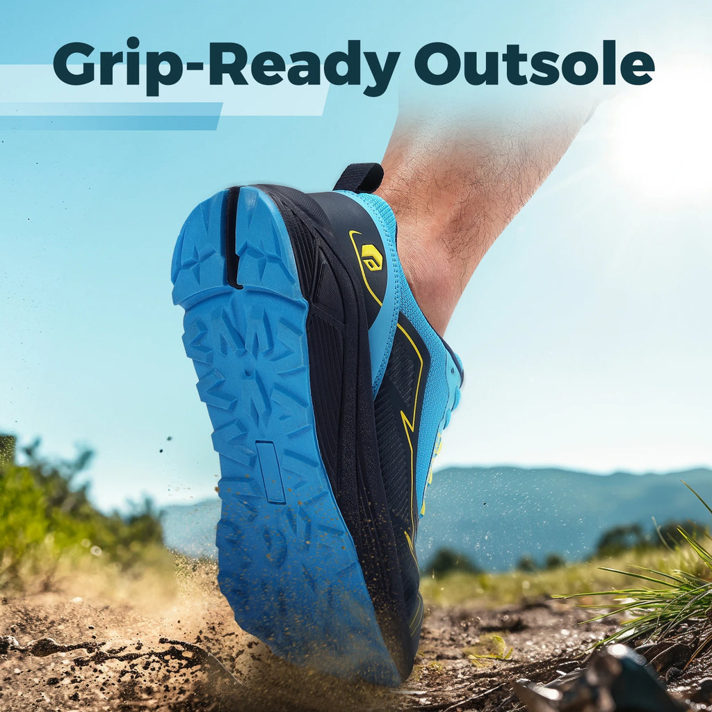 Fittington Running Shoes For Men Trail Walking Sneakers Athletic Shoe With Extra Wide Toe Box Arch Support Soft Sport Shoes