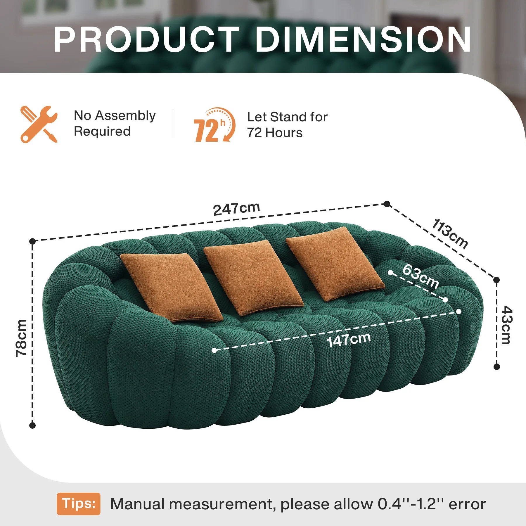 Minimalist compression sofa Rochburg