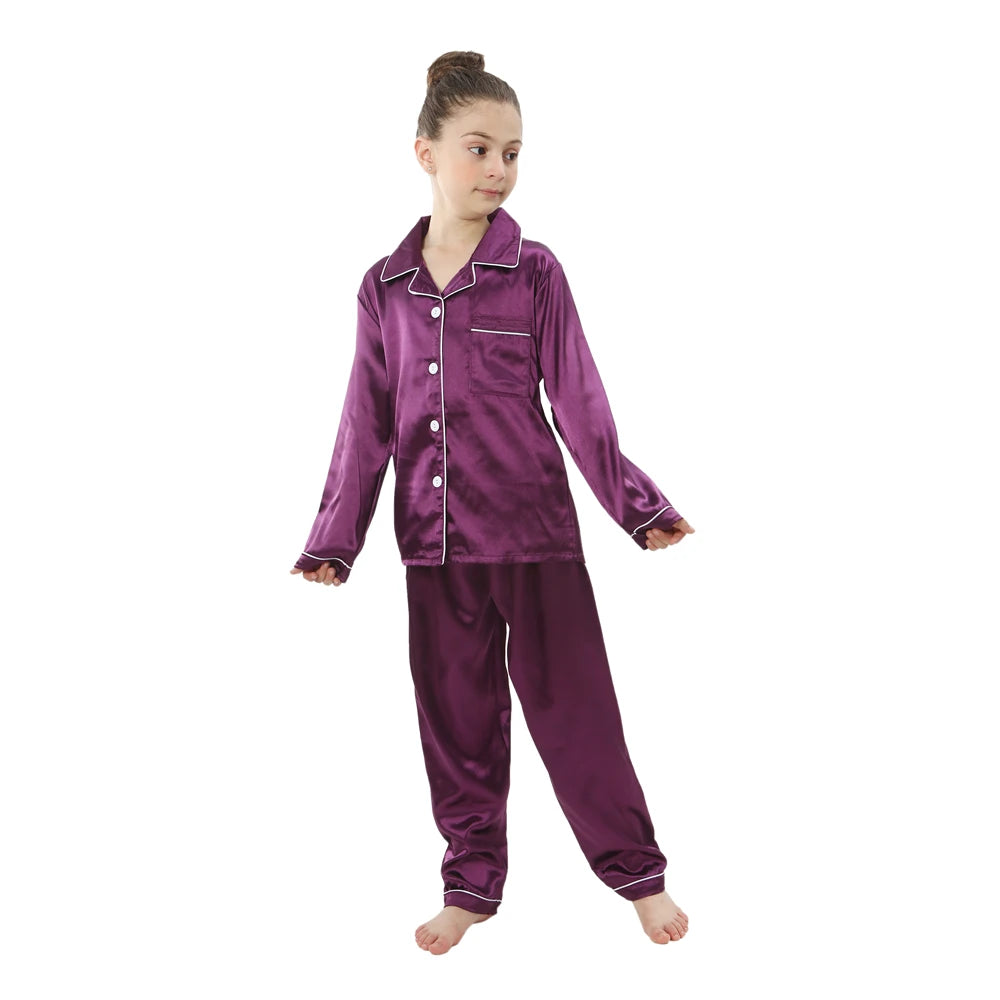 Kids Loungewear - Children Sleepwear | Home Clothing for Kids | Pajama Set for Girls in Silk Satin | Baby Nightgowns
