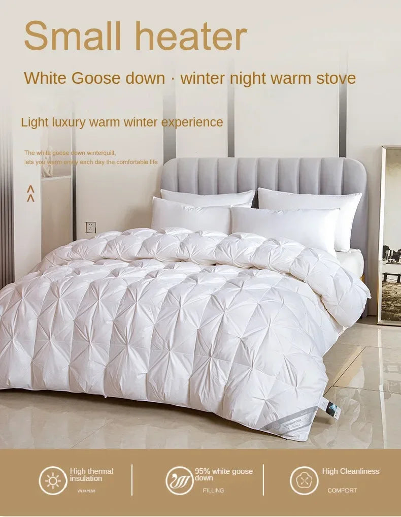Temperature controlled down quilt,