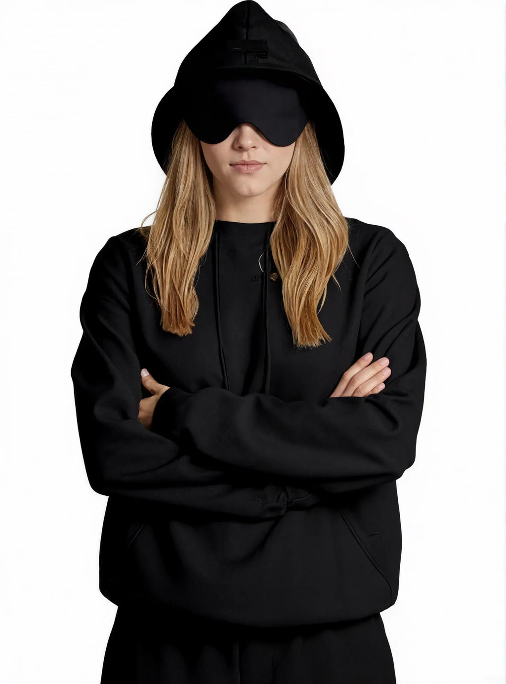 Women's Pocket Eye Mask Hooded Sweatshirt with Travel Mode Pullover for Autumn/Winter 2025