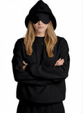 Women's Pocket Eye Mask Hooded Sweatshirt with Travel Mode Pullover for Autumn/Winter 2025