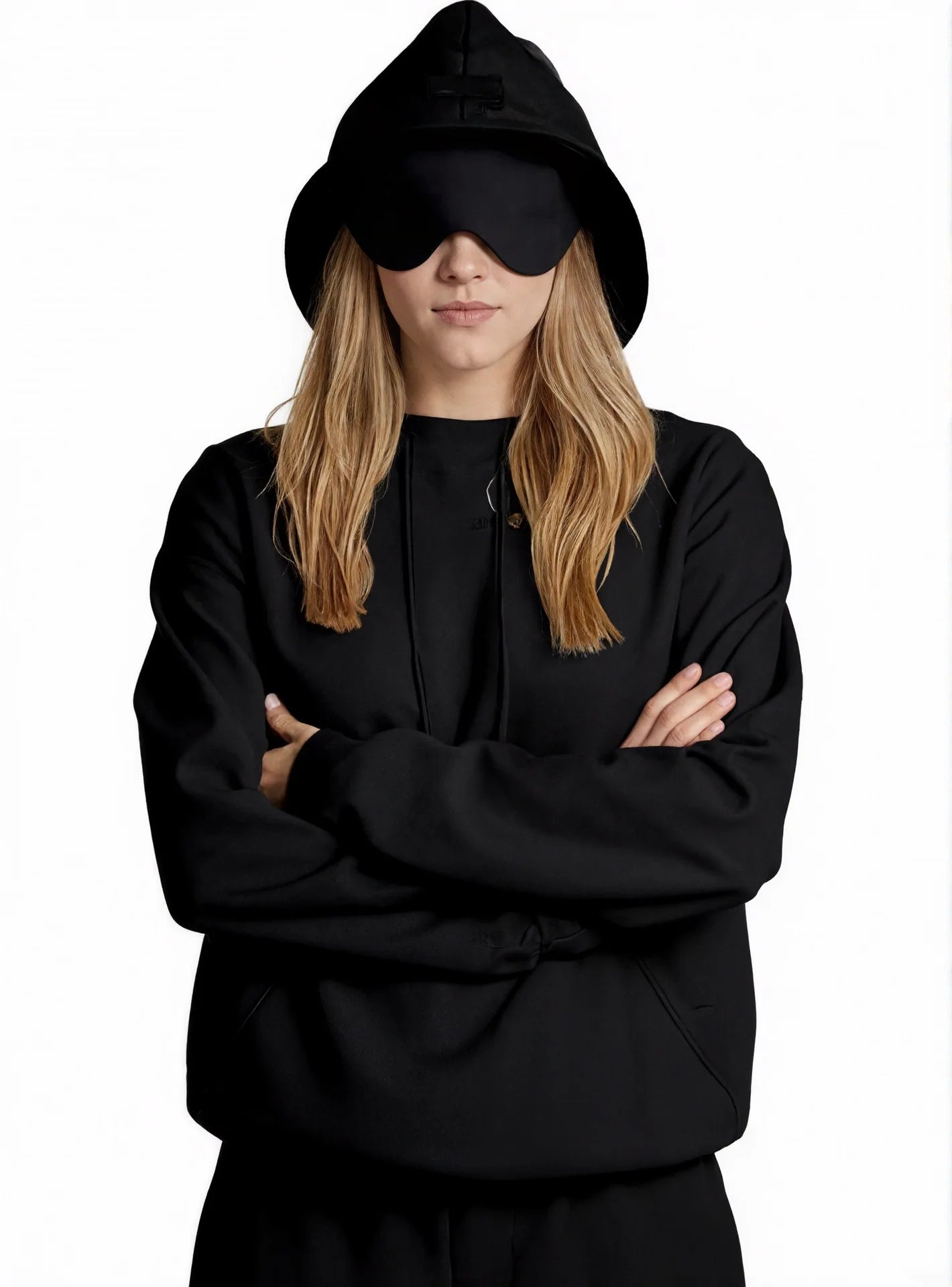 Women's Pocket Eye Mask Hooded Sweatshirt with Travel Mode Pullover for Autumn/Winter 2025