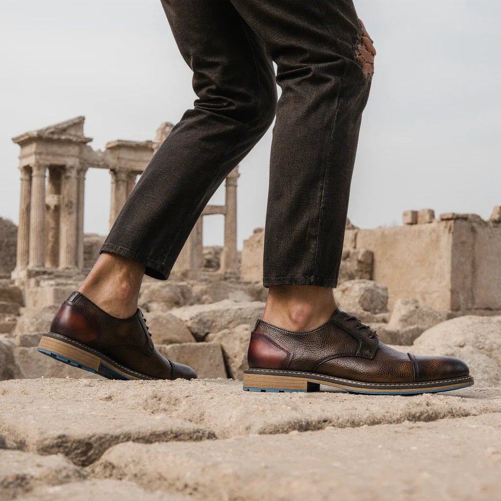 Retro Men's Derby Shoes Casual Fashion Leather Shoes