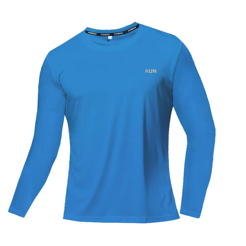 Summer Ice Silk Long Sleeve T-Shirt for Men 2023 - New Quick Dry Breathable Outdoor Running Wear with Sun Protection