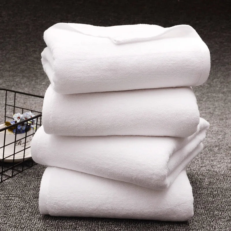 5Pcs White Towel 120g Thickened High Quality 32 Strands Cotton White Hotel Towel 35 * 75cm High Quality High End
