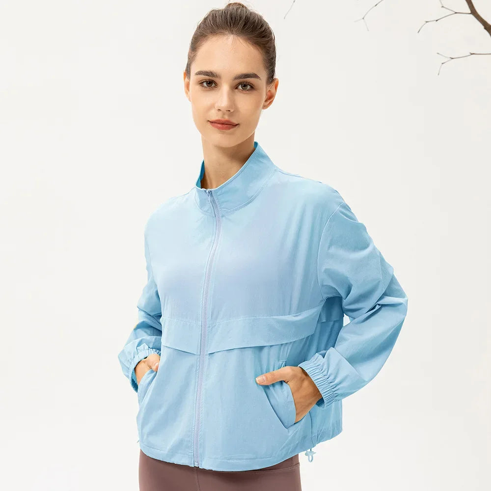Women Autumn Winter Yoga Wear Sports Sweatshirt Modal Loose-Fit Casual Stand Collar Running Fitness Top Pants Breathable Soft