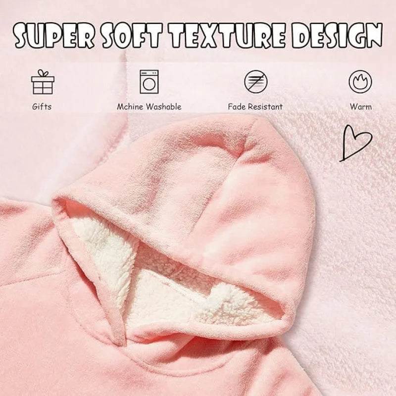 Wearable Blanket Hoodie Oversized Sherpa Hooded as Birthday Gifts