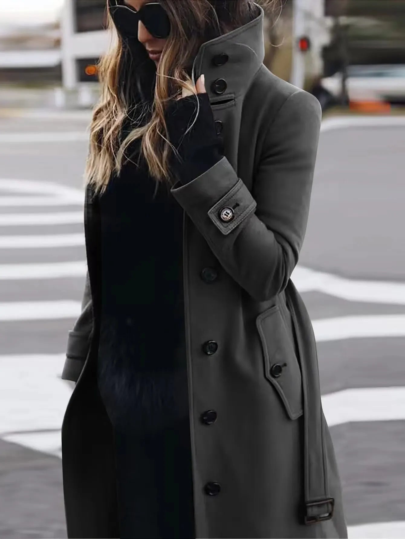 Women's Woolen Long Coat Autumn Winter Jacket Turn-Down Collar Coats Warm Wool Jackets Single Breasted Coat Outerwear Overcoat