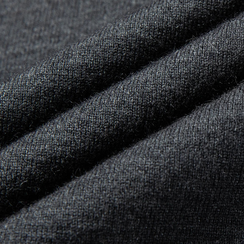 Men's V-Neck Basic Solid Color Sweatshirt Warm Autumn Knitted Oversize Pullover Elastic Round Neck Sweater for Casual Wear