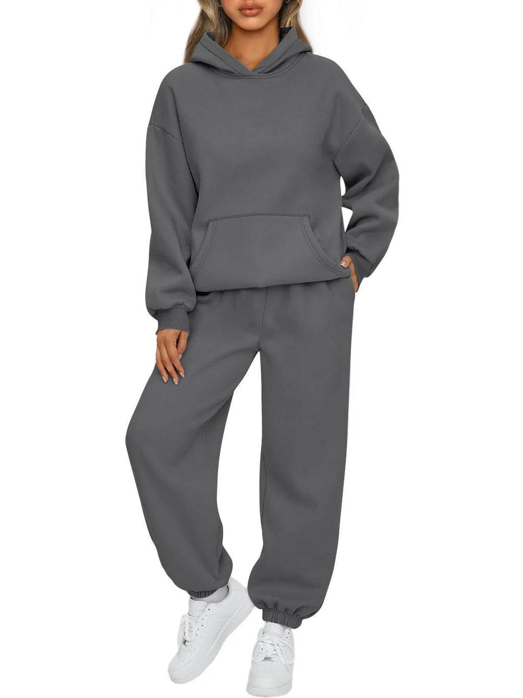 Women's Casual Hooded Sweatshirt and Sportswear Pants Set Long Sleeve Long Pants Autumn Season Fashion Ladies Outfit