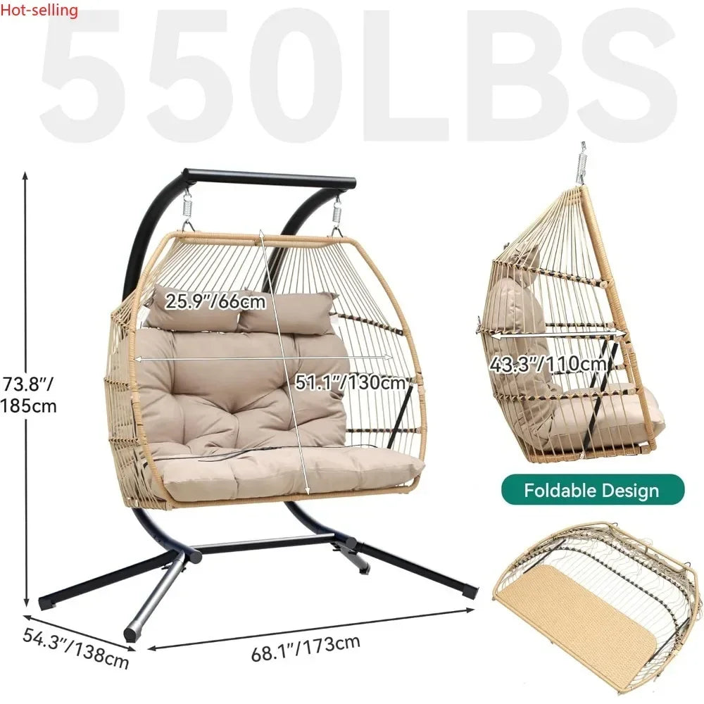 2-Person Lounging Patio Chair — Wicker Outdoor Collection
