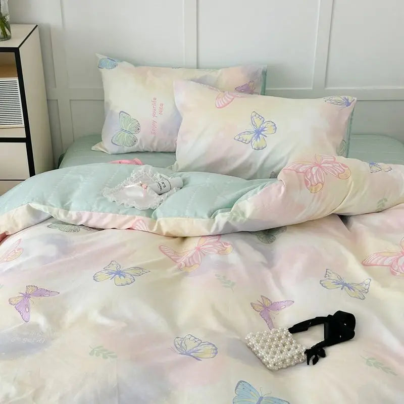 Pink Floral Bedding Set | Duvet Cover for Bed