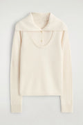 Ethereal MD 2026 Cosmod Spring New Style of Women's Shaping-Style Layered Beige Wool Blend Knitted Sweater