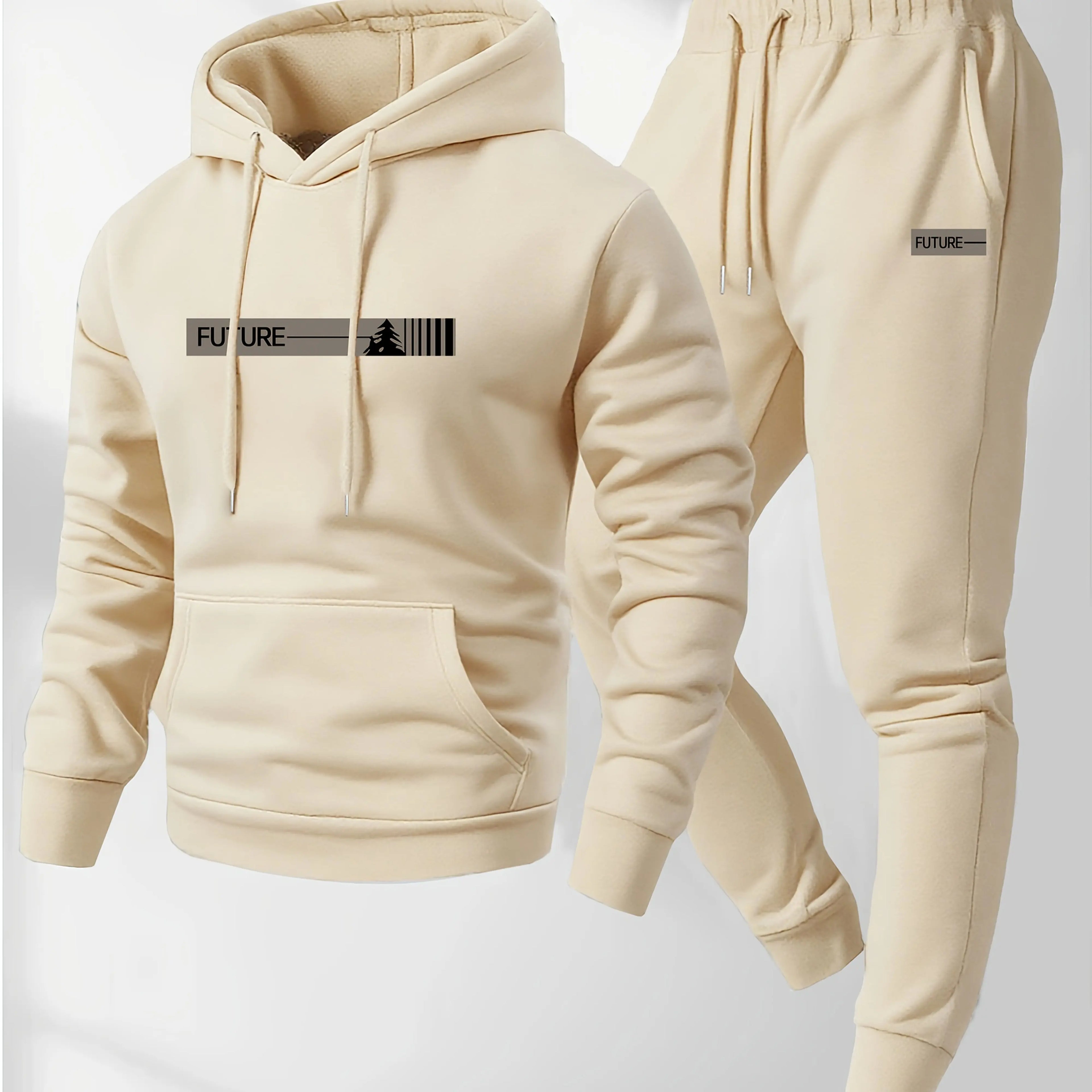 2026 New Men's Two-Piece Casual Long-Sleeved Hooded Sports Shirt and Sports Pants Set for Autumn