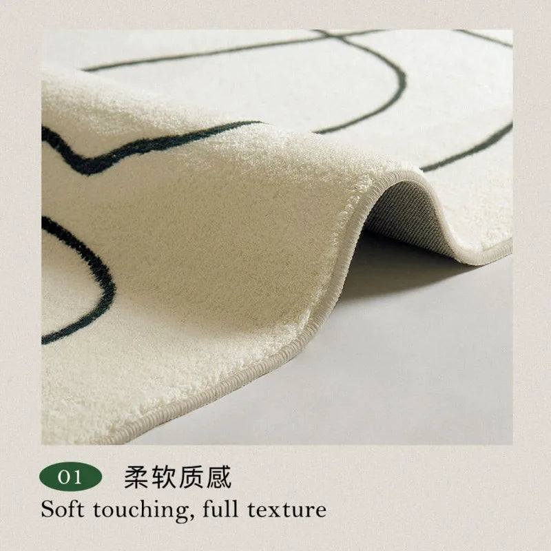 Nordic Style Living Room Decoration Carpet - Large Area Rug for Bedroom, Fluffy Soft Cloakroom Rug, Thickened Anti-skid Mat