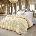 Temperature controlled down quilt,