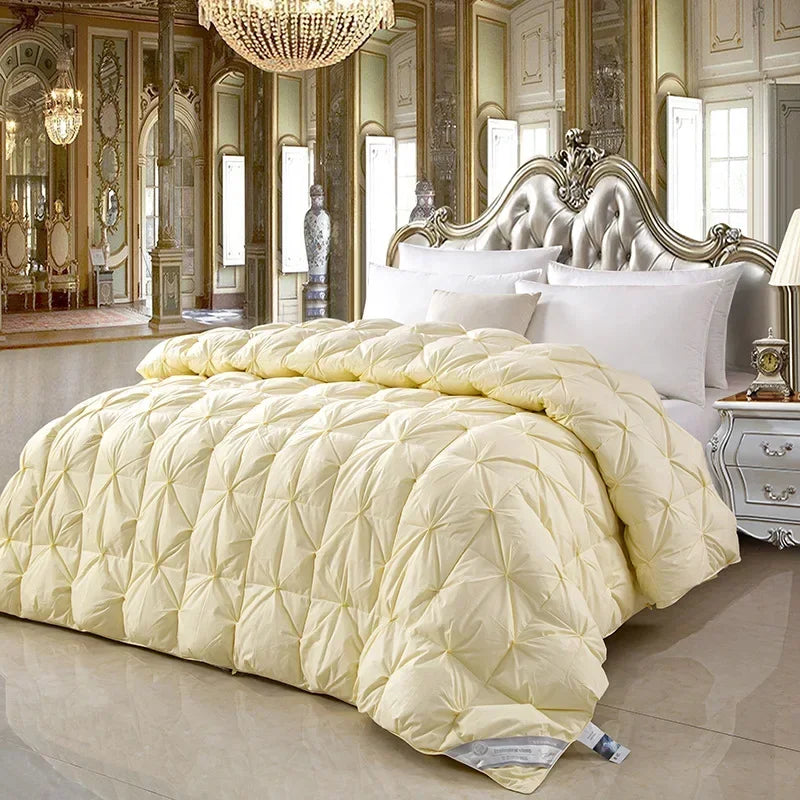 Temperature controlled down quilt,