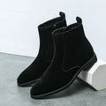 Winter Men Velvet Warm Chelsea Boots British High Top Cowboy Boots European and American Zipper Training Boots Men Sizes 38-46