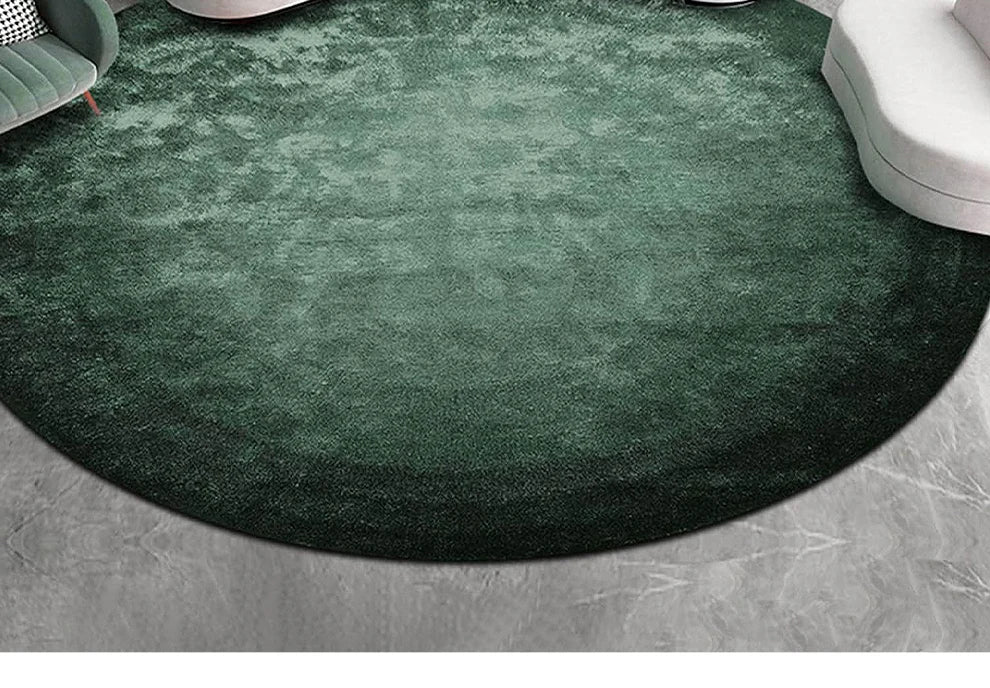 Modern Minimalist Carpets for Living Room Light Luxury Bedroom Decor Green Carpet Round Lounge Mat Home Fluffy Soft Plush Rug