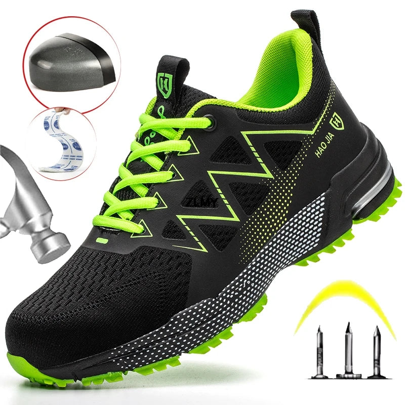 Fashion Safety Shoes Men Steel Toe Sneakers Puncture Proof Breathable Work Safety Boots Comfortable Work Shoes for Men