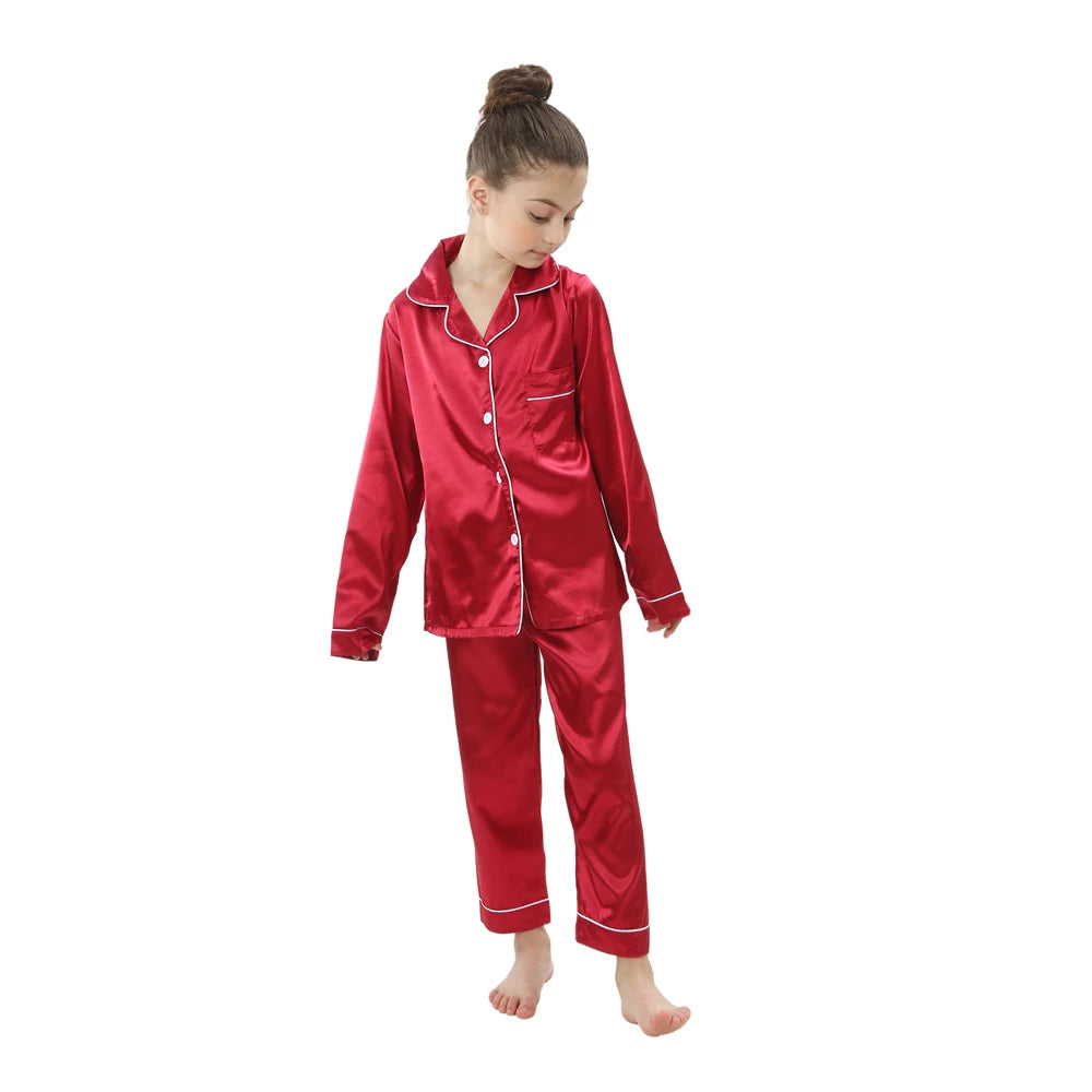 Kids Loungewear - Children Sleepwear | Home Clothing for Kids | Pajama Set for Girls in Silk Satin | Baby Nightgowns