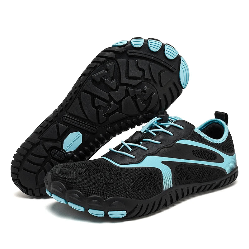 HOBIBEAR Men Women Barefoot Sneakers Wide Toe Elastic Band Beach Walking Shoes Mesh Breathable Running Sneakers