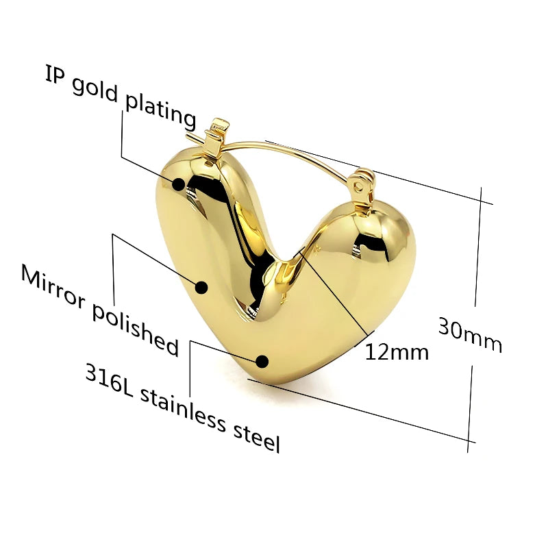Minimalist Hollow Peach Heart Earrings Fashion Jewelry 2025