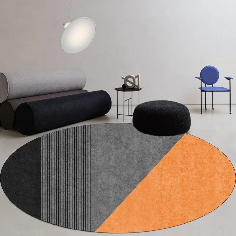 Modern Round Rug Area Minimalist Soft for Living Room Bedroom Study Room Decor Floor Mat Slip-resistant Wear-resistant Beautiful