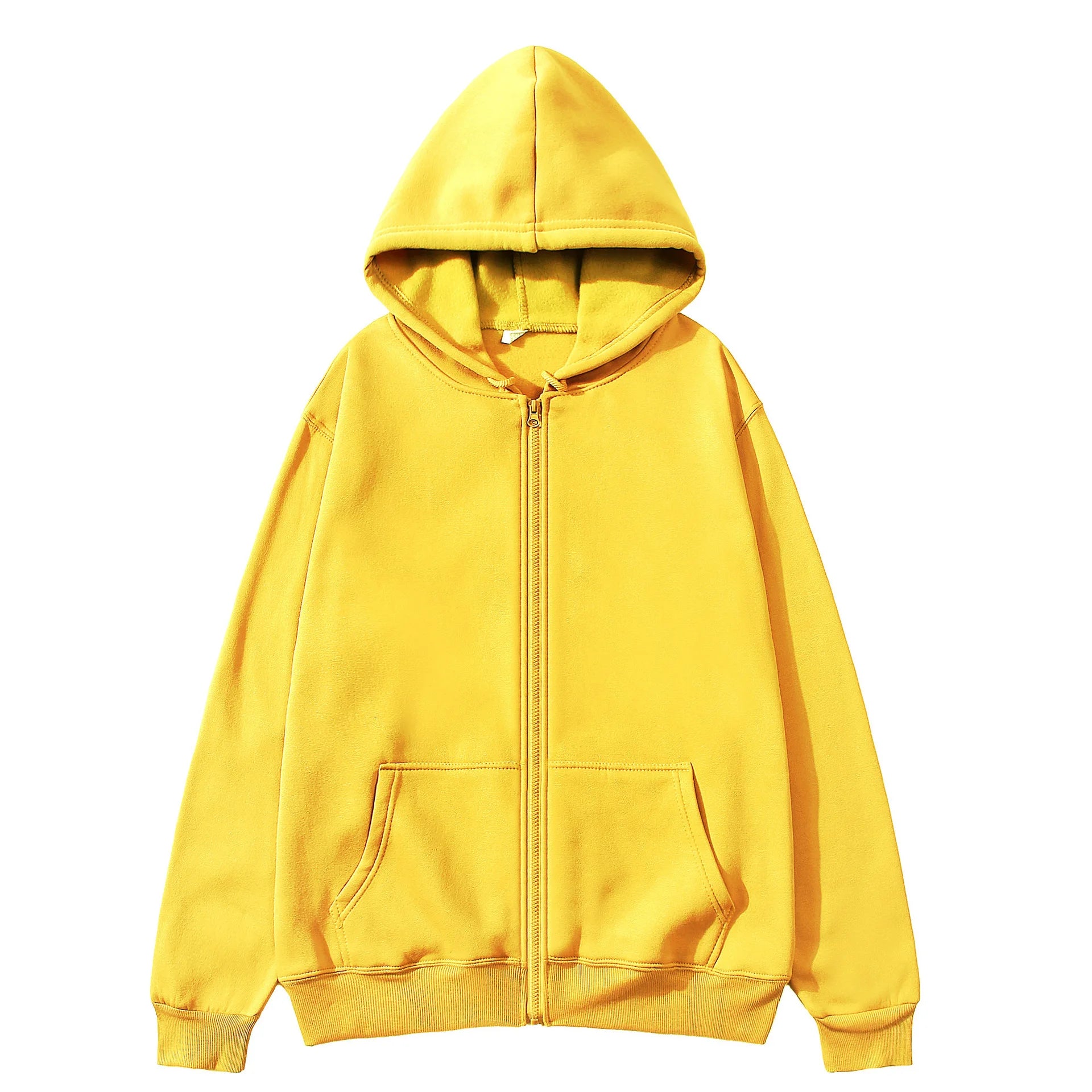 2025New Trendy Sweatshirt Coat Front Pockets Warm Zipper Lamb Wool
