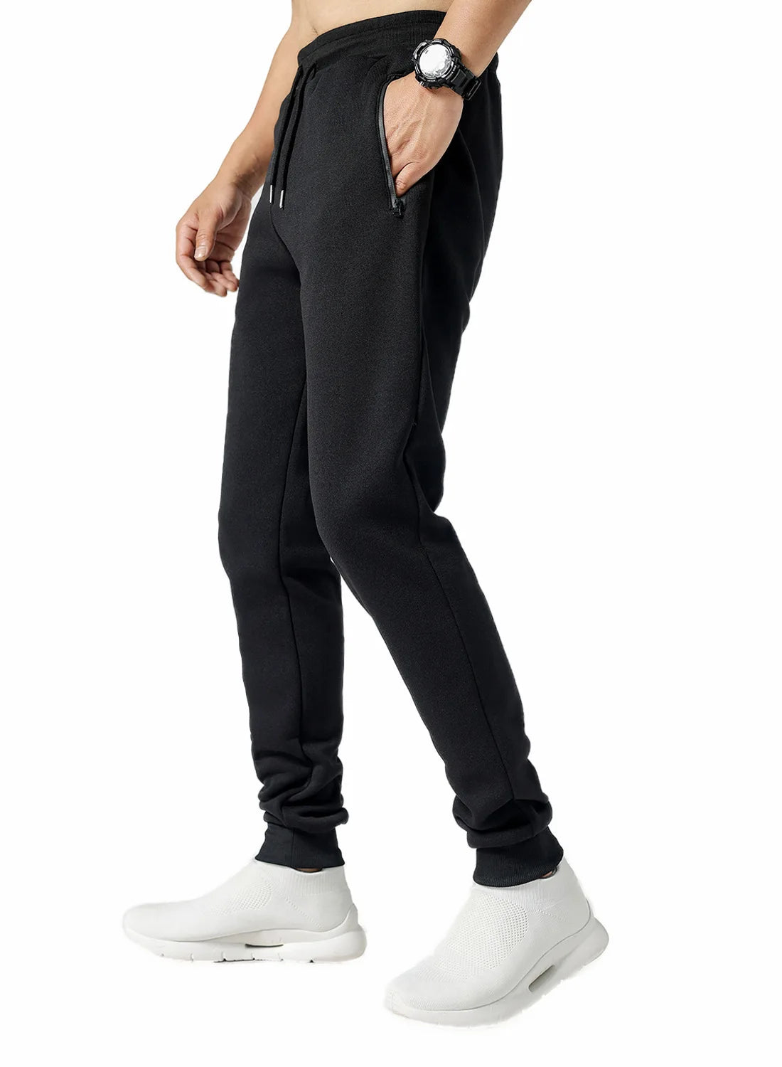 New Sweatpants with Side Zipper Pockets for Men - Joggers, Track Pants, Elastic Waist Sport Casual Baggy Fitness Gym Clothing