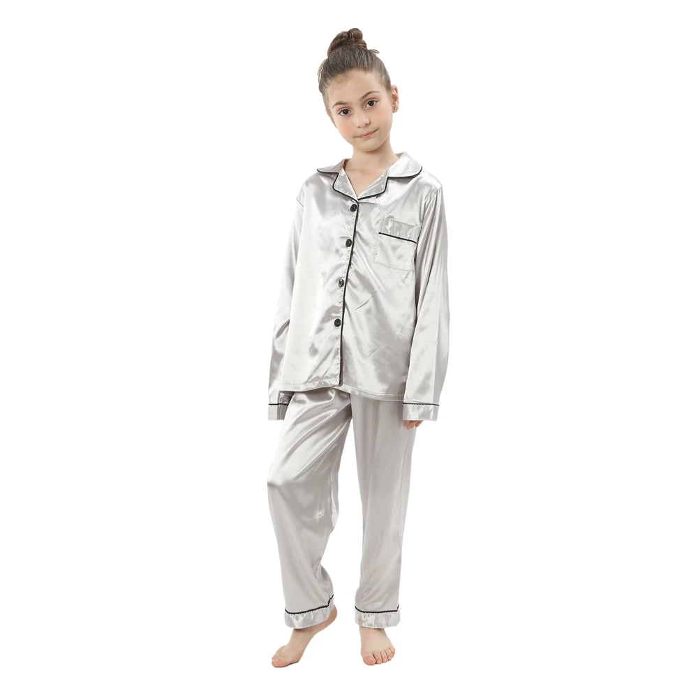 Kids Loungewear - Children Sleepwear | Home Clothing for Kids | Pajama Set for Girls in Silk Satin | Baby Nightgowns