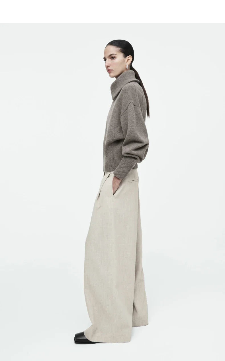 Ethereal YAZHIMEI winter new style of Ladies' casual standard fit waist-cinching knitted pilot jacket